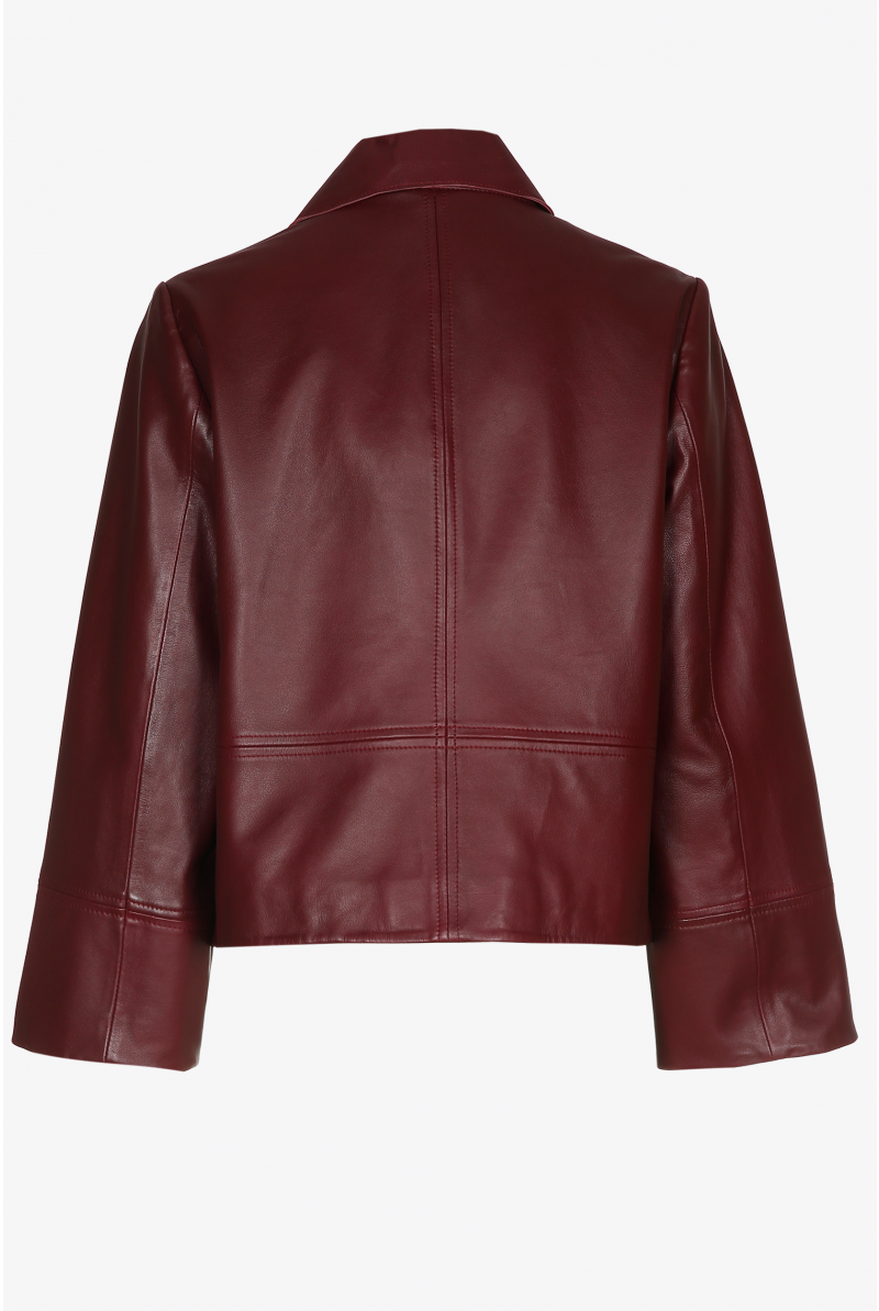 Short eco leather jacket