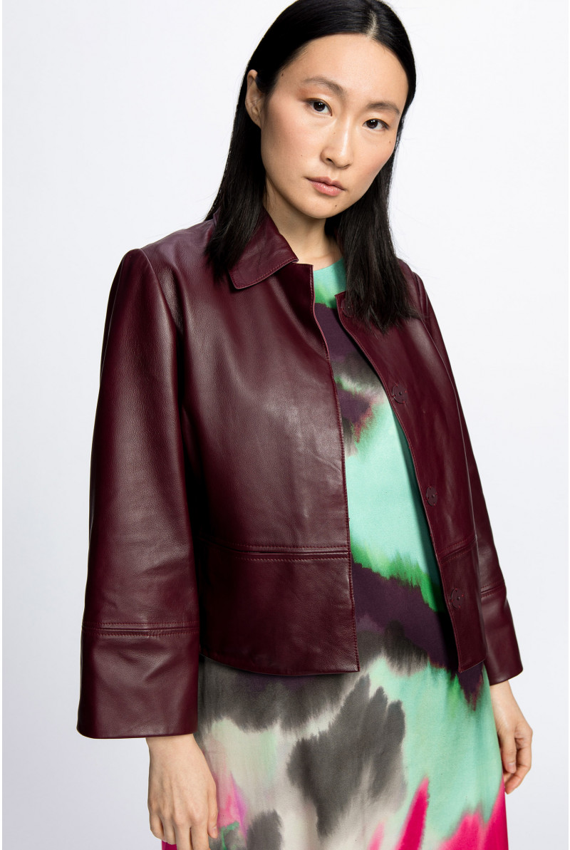 Short eco leather jacket