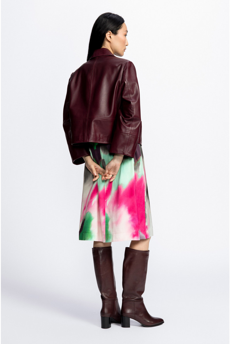Short eco leather jacket