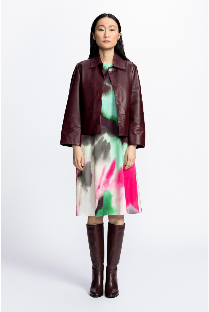 Short eco leather jacket