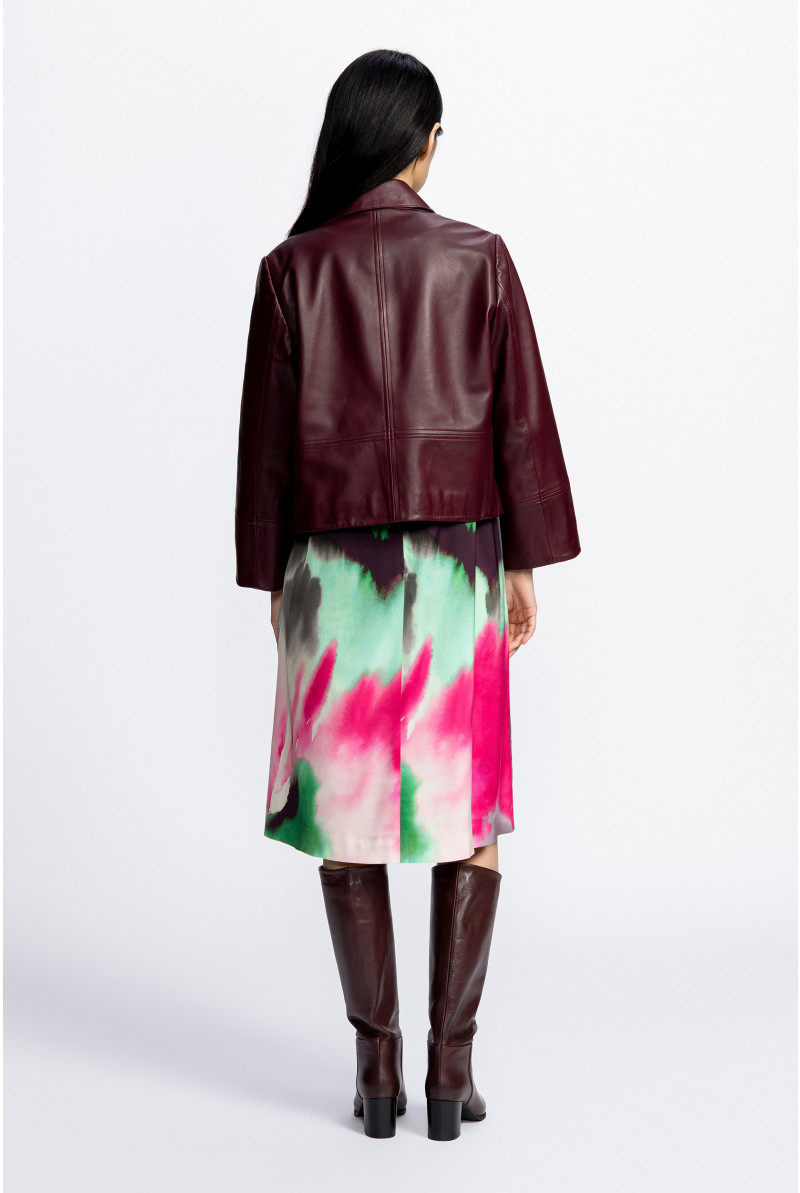 Short eco leather jacket
