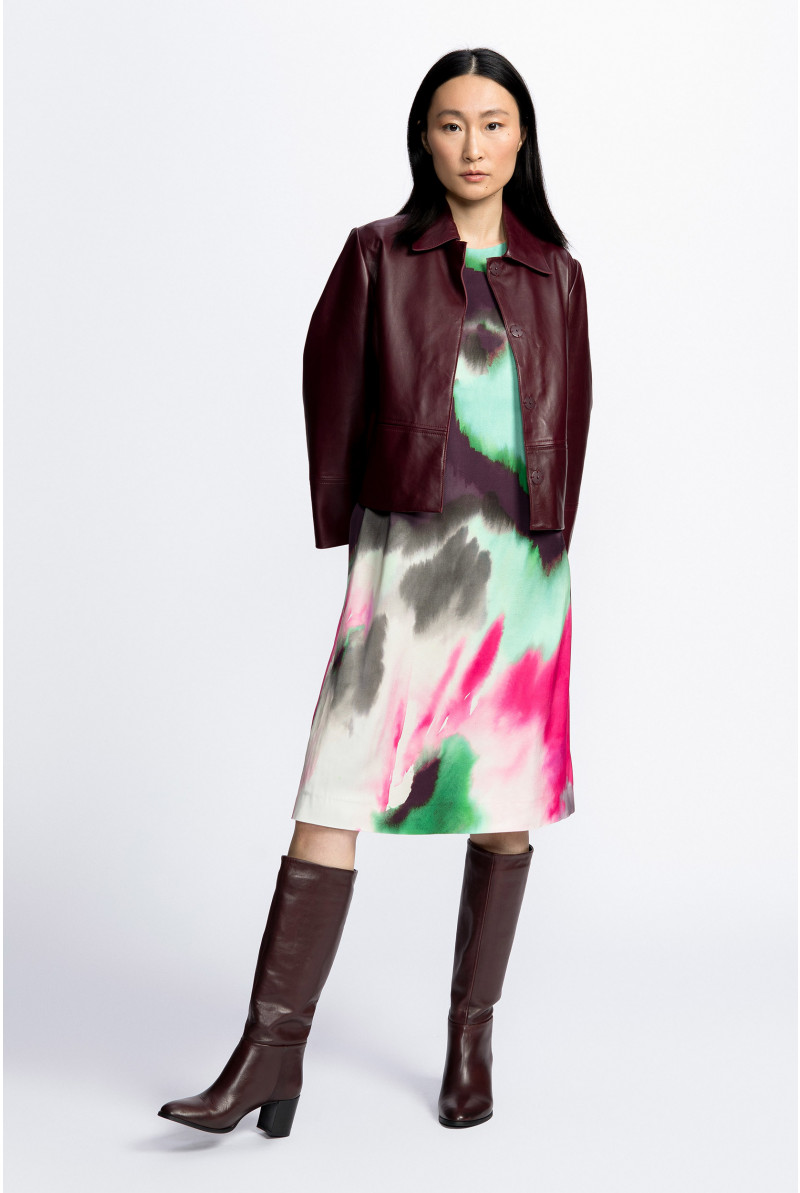 Short eco leather jacket
