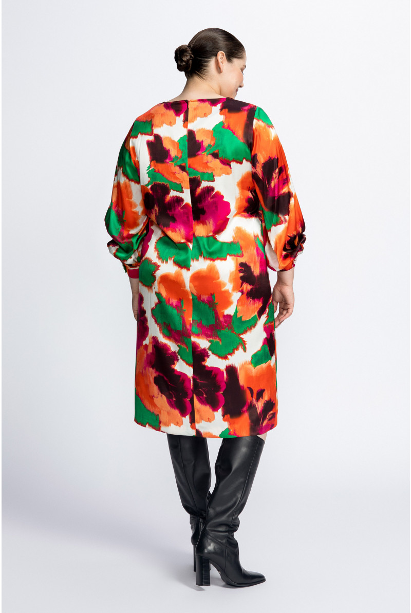 Dress with large floral print