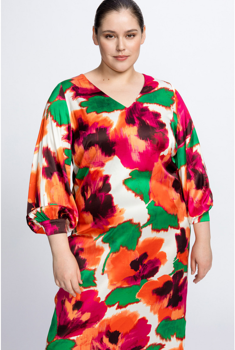 Dress with large floral print