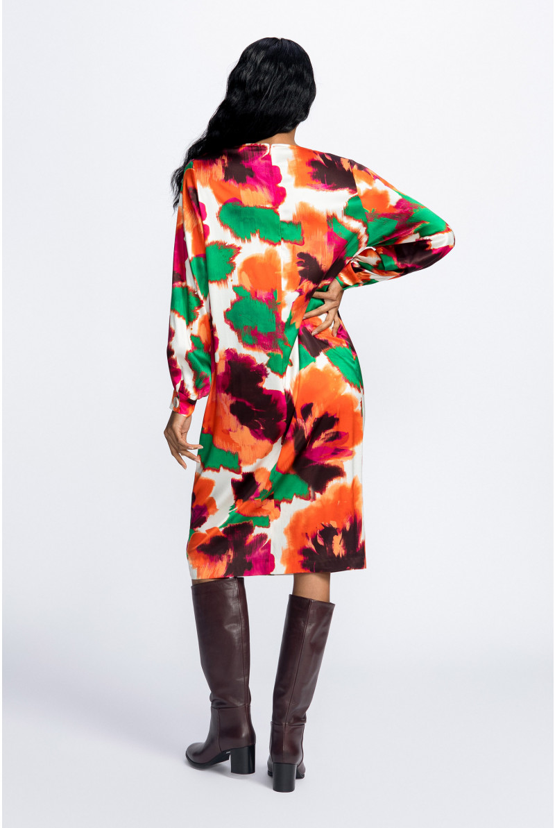 Dress with large floral print
