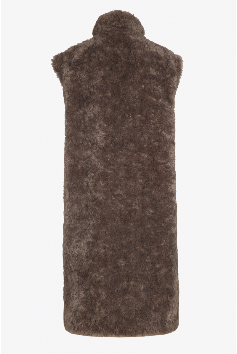 Manteau teddy sans manches