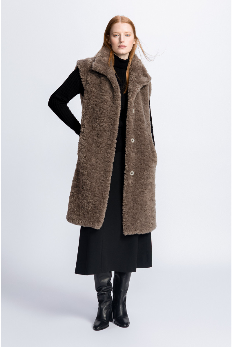 Manteau teddy sans manches