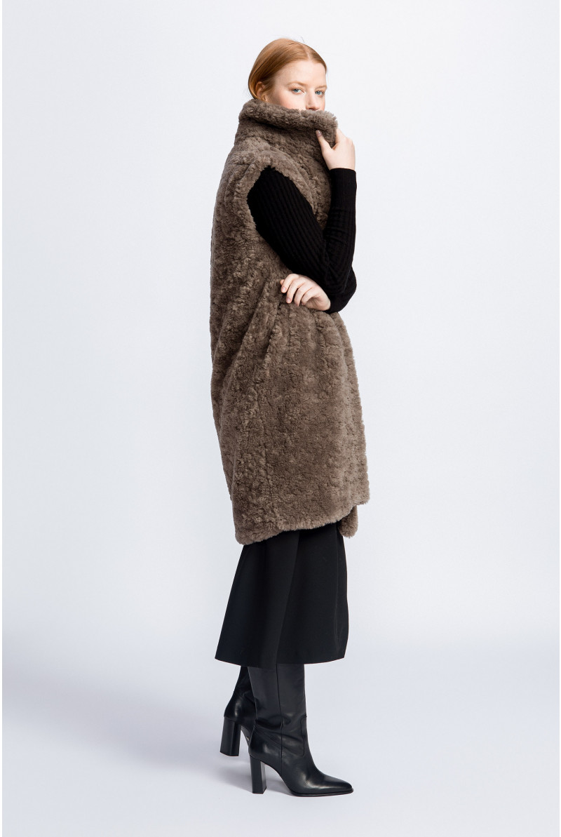 Manteau teddy sans manches