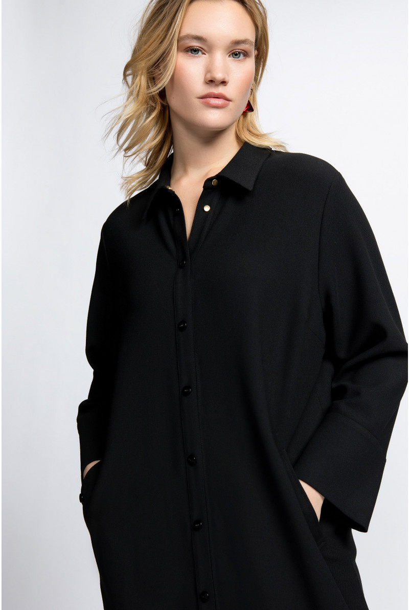 Shirt dress with press studs