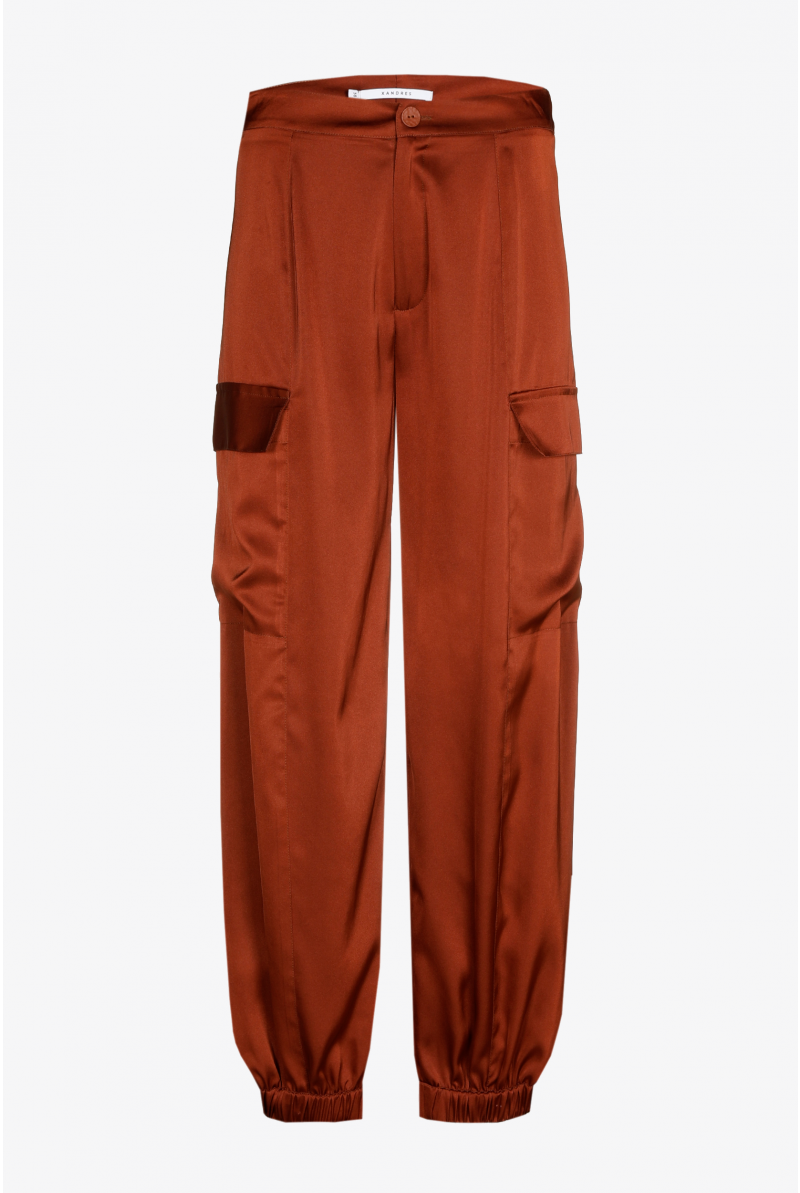 Trendige Satin-Cargohose