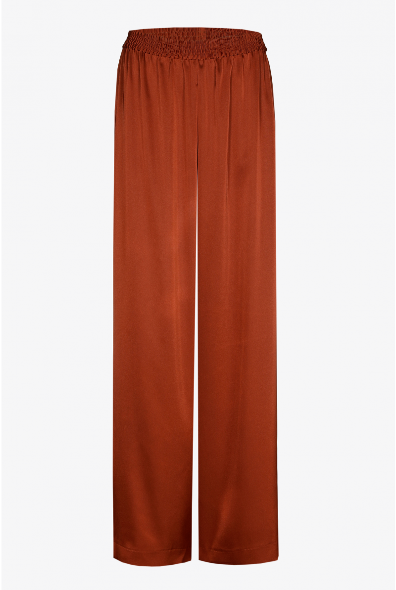 Wide trousers with satin look