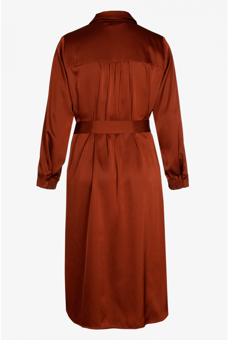 Shirt dress with satin look