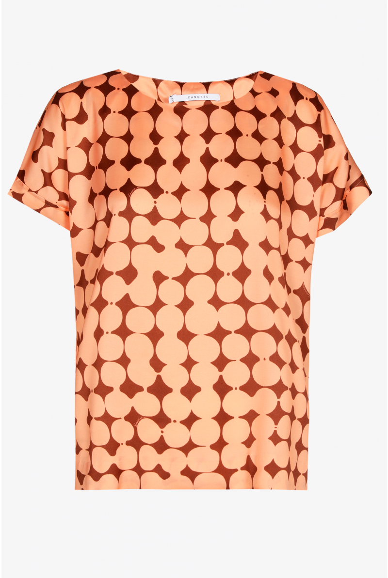 Blouse with in-house dot print