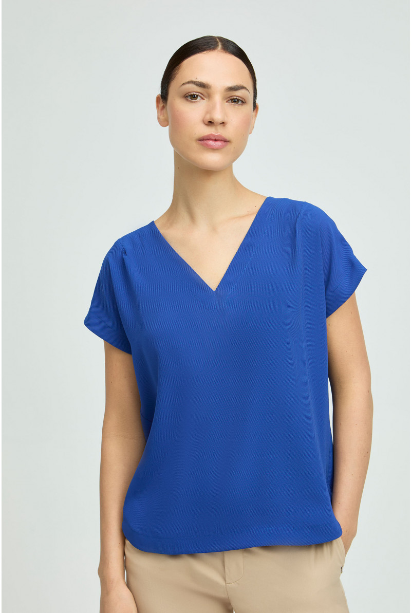 Mouwloze blouse met V-hals