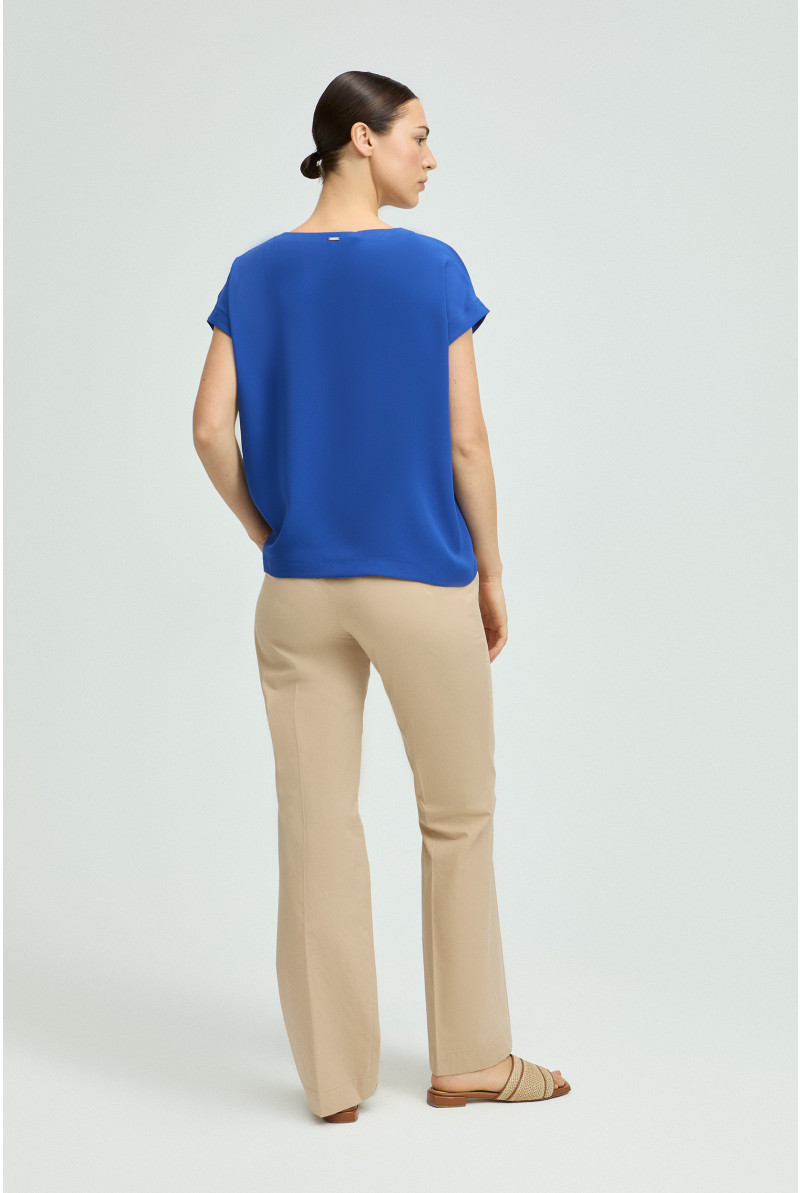 Mouwloze blouse met V-hals