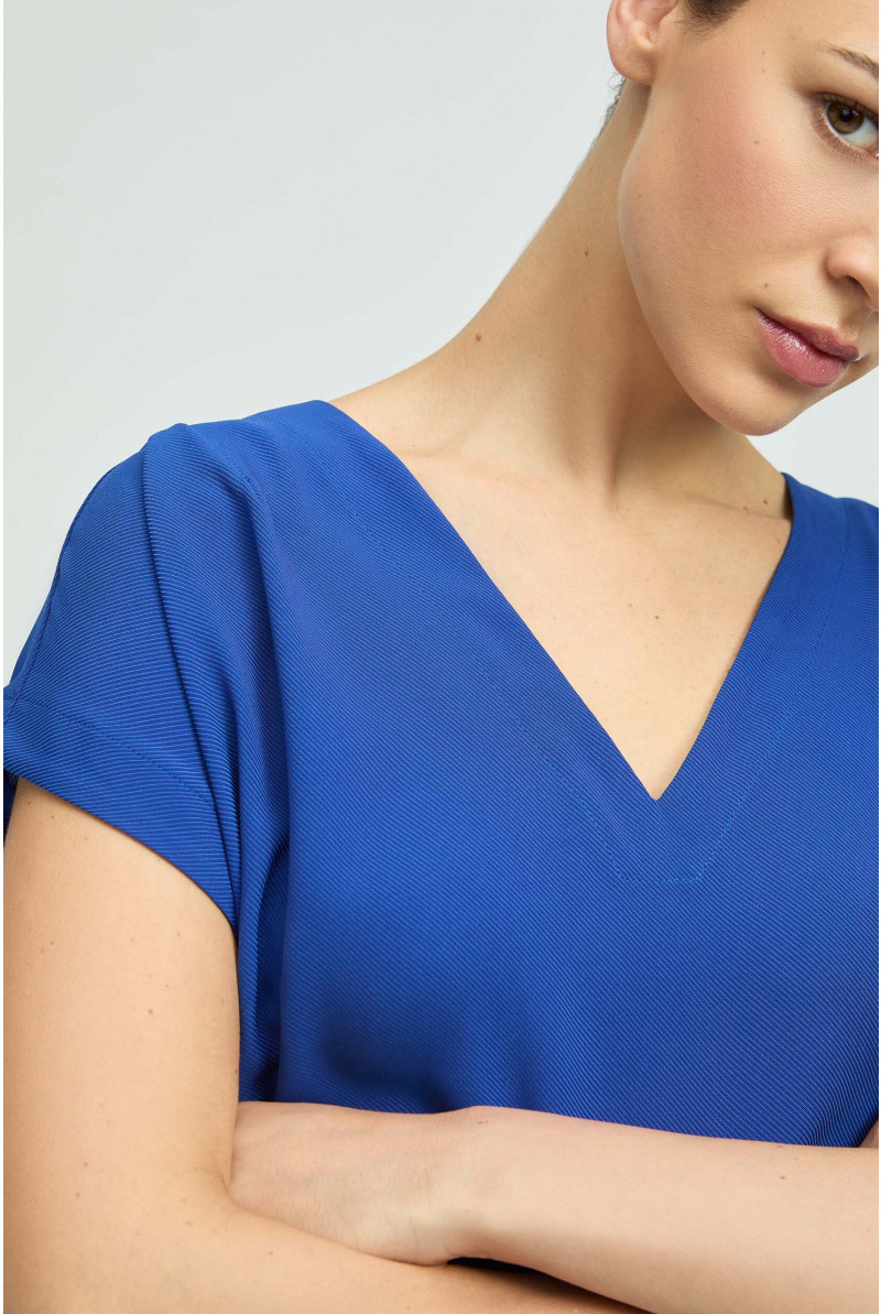 Mouwloze blouse met V-hals