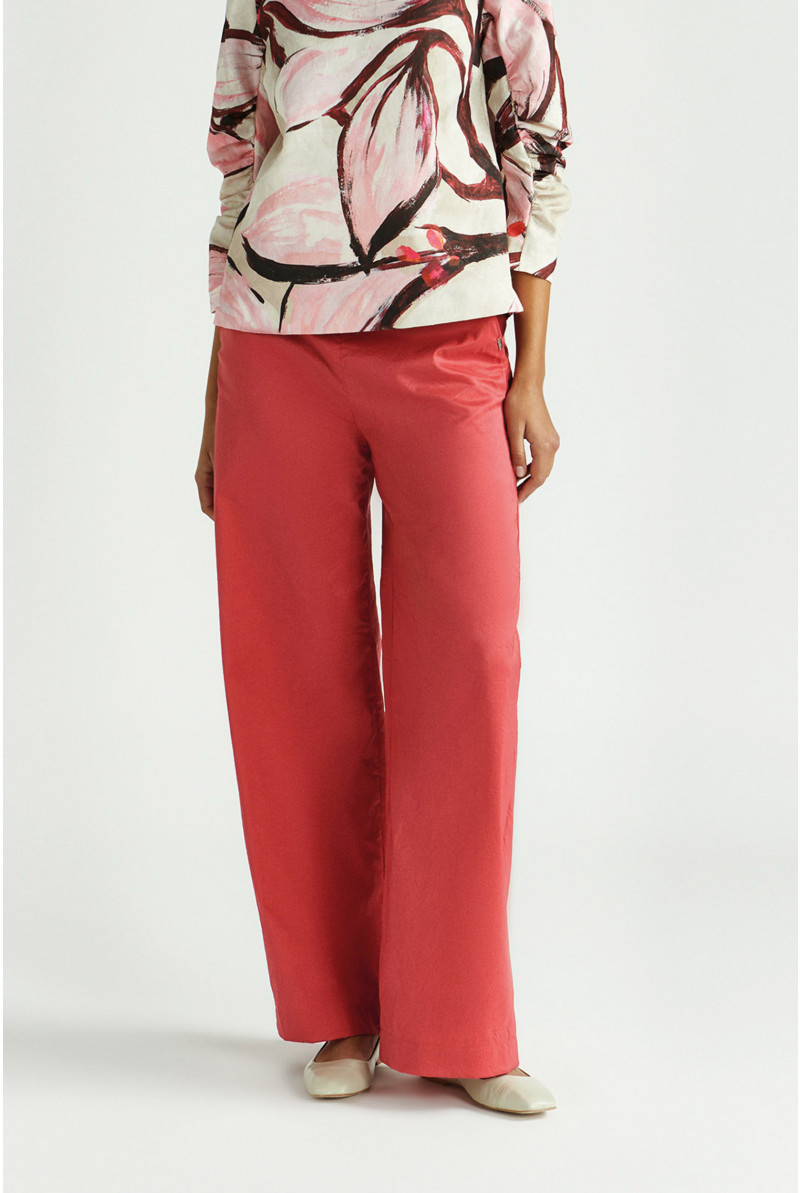 Wrinkled broek met wijde pijpen