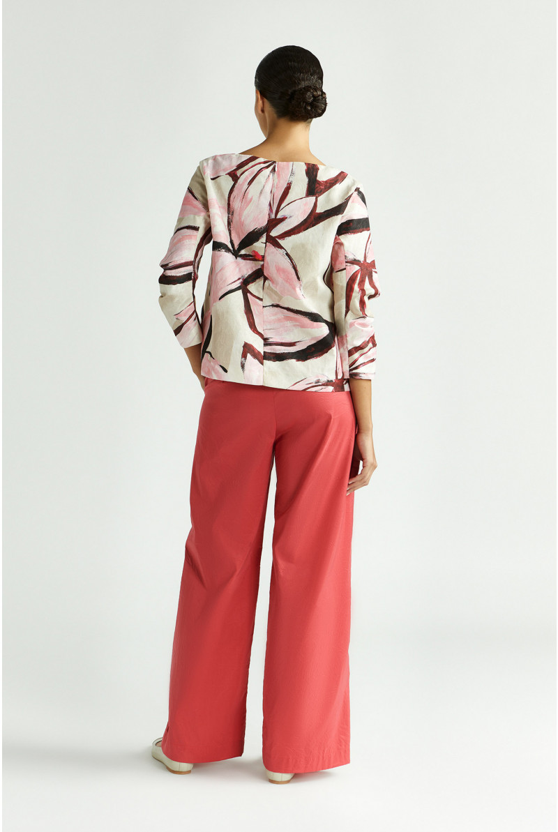 Wrinkled broek met wijde pijpen