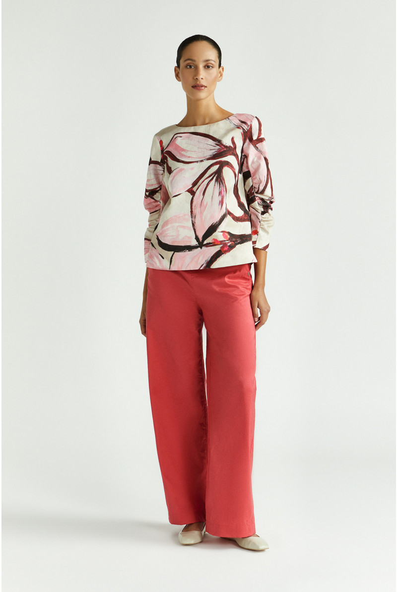 Wrinkled broek met wijde pijpen