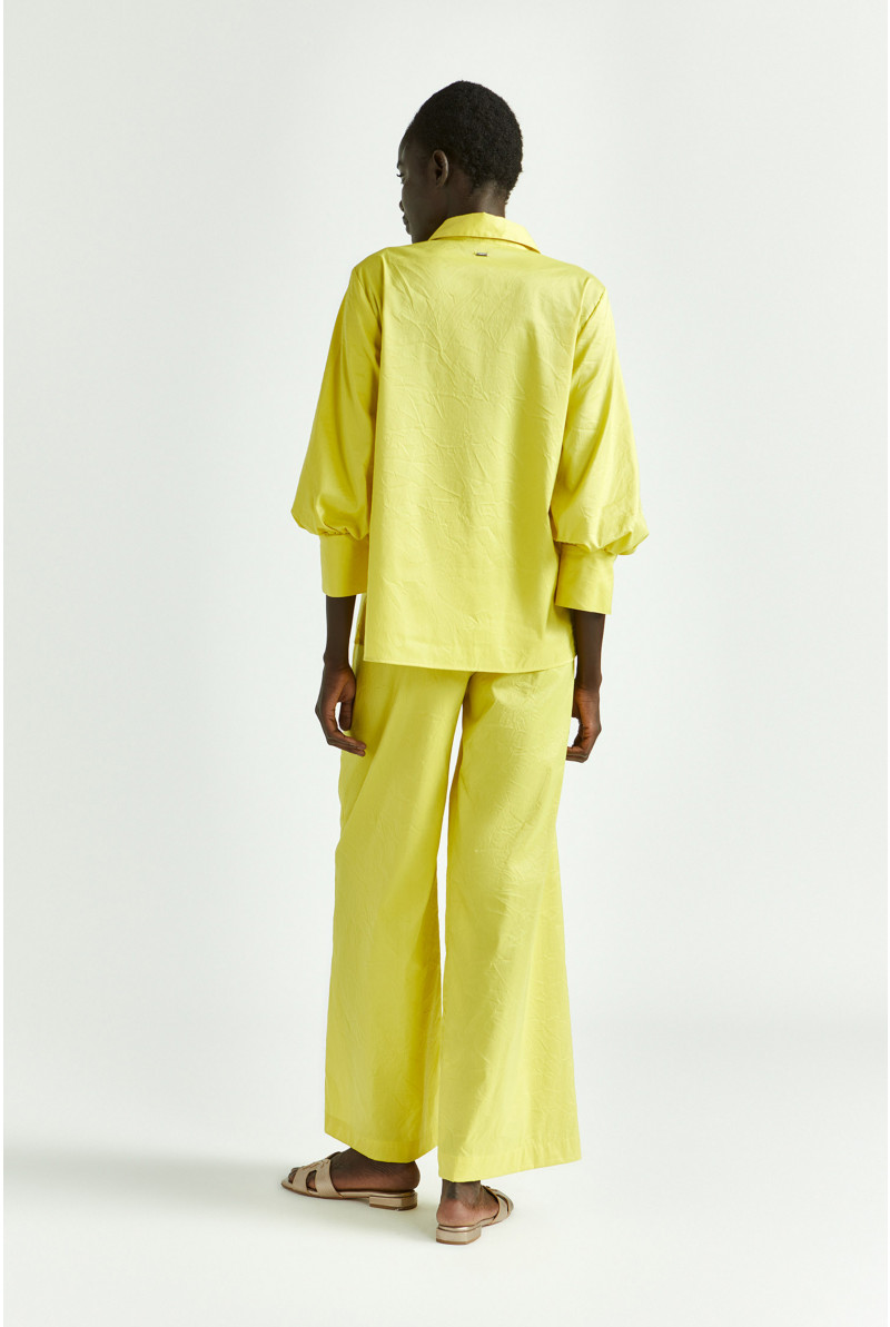 Pantalon froissé à jambes larges