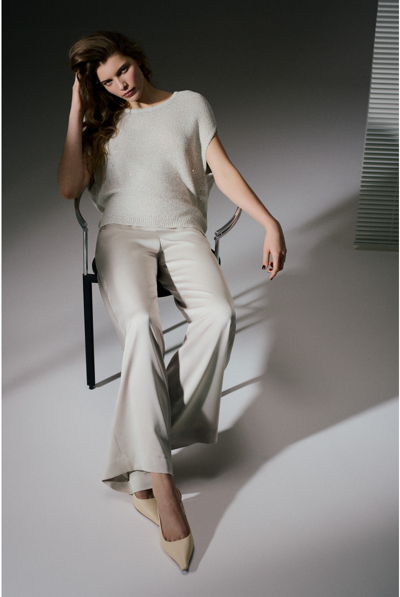 Pantalon en tissu brillant