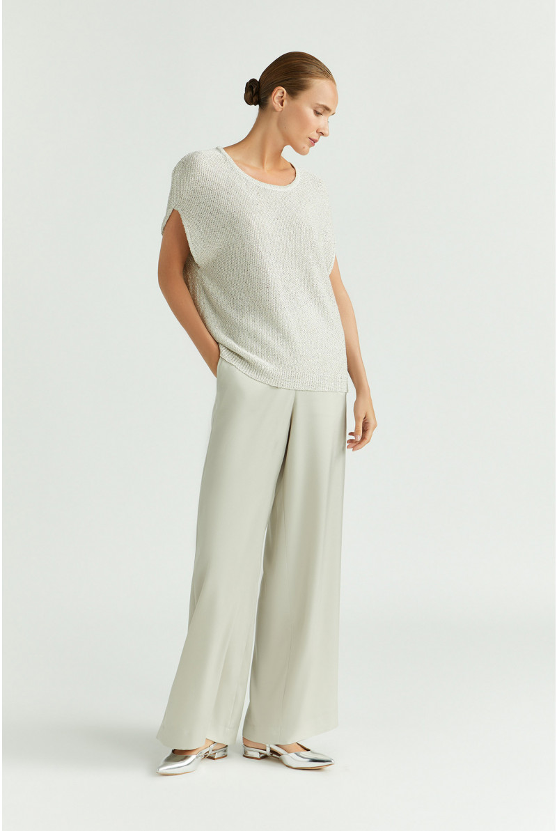 Pantalon en tissu brillant