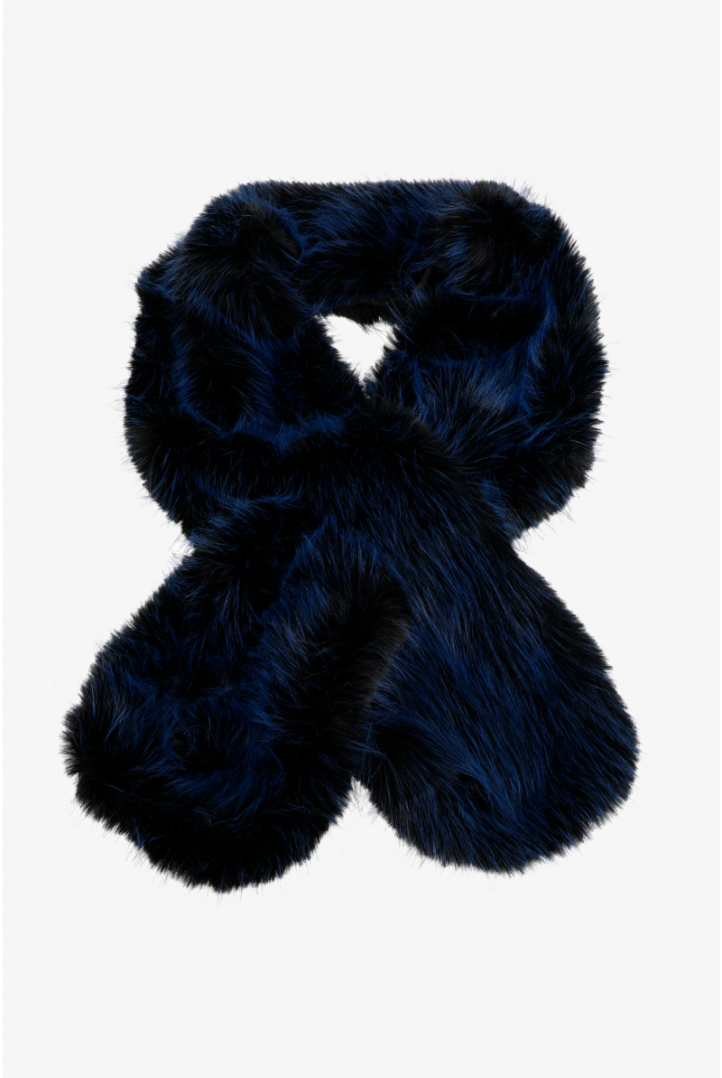Navy fur scarf sales