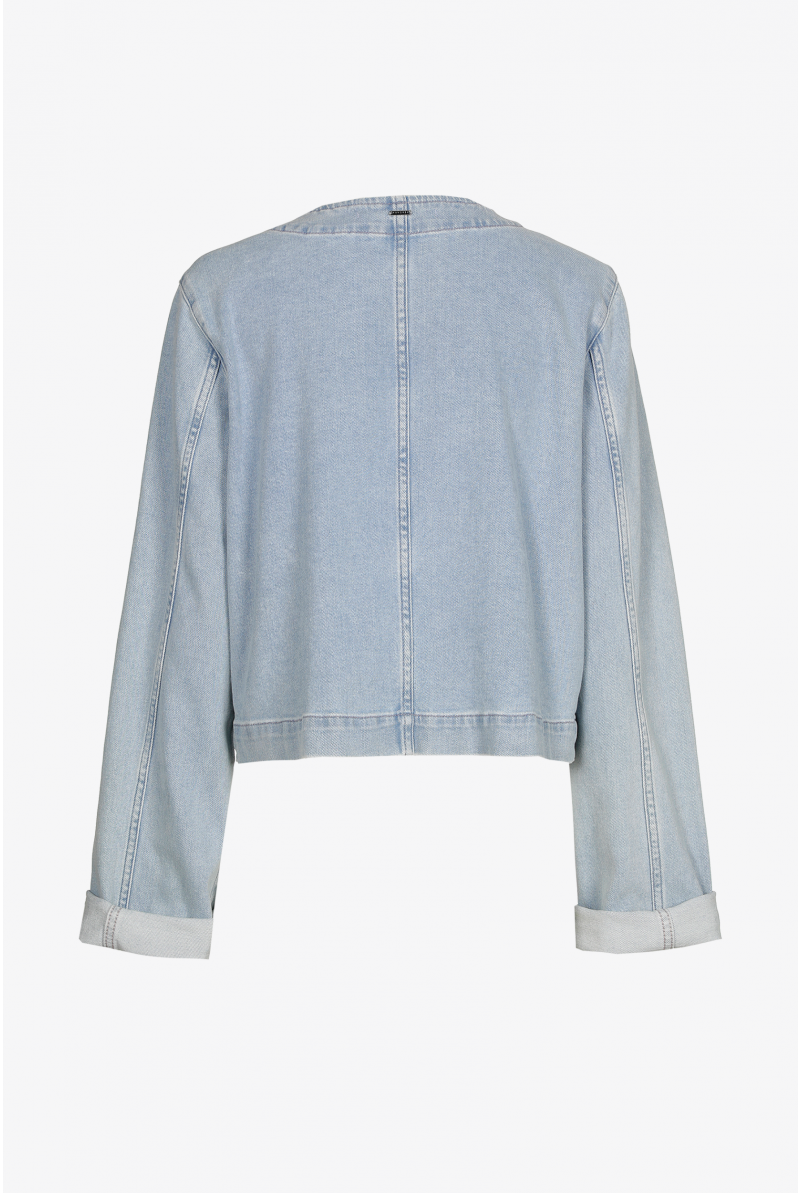 Kurze Jeansjacke mit Knöpfen