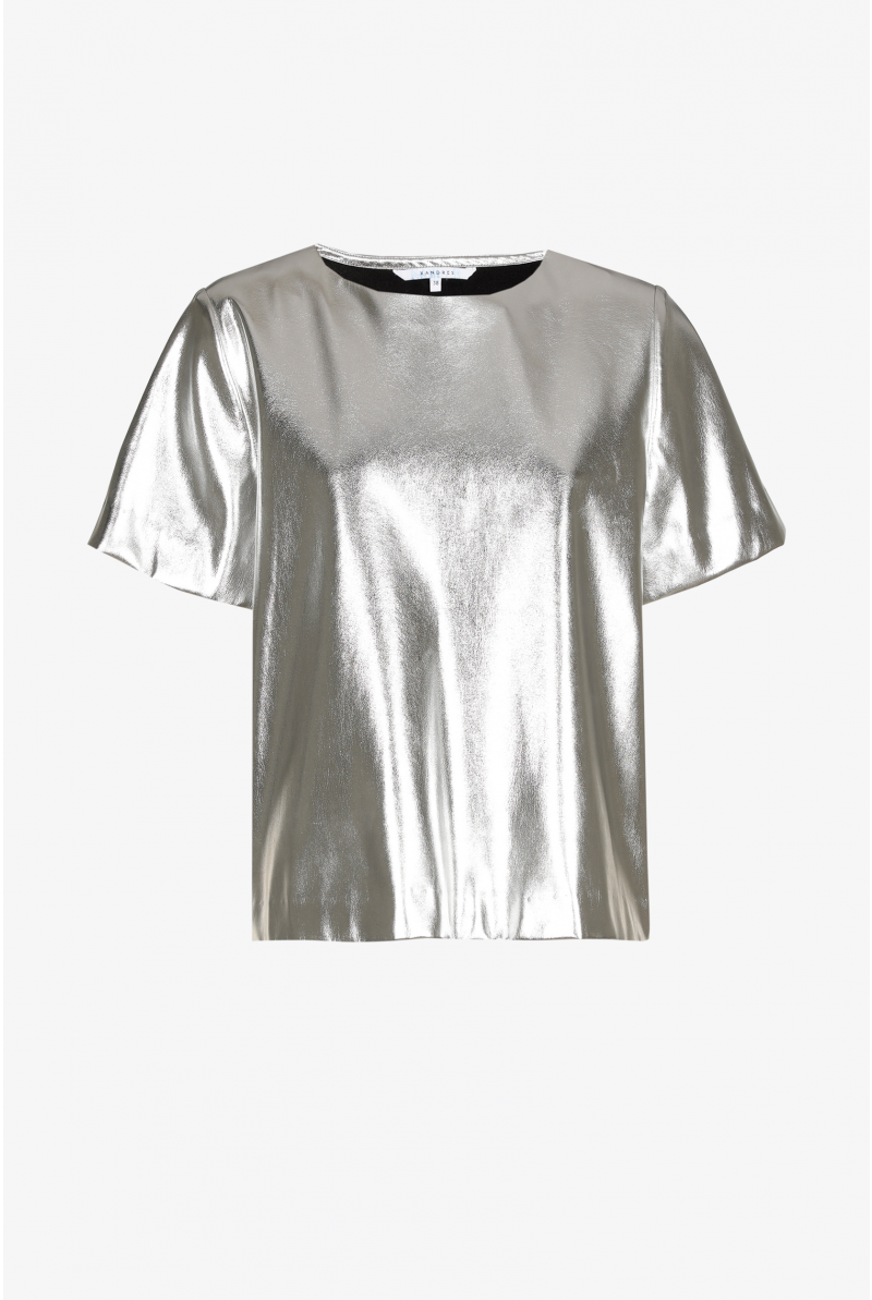 Faux leather top
