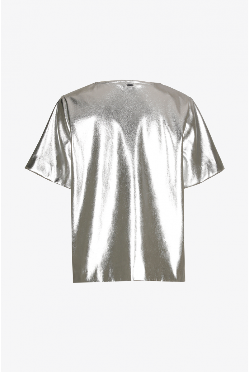 Faux leather top