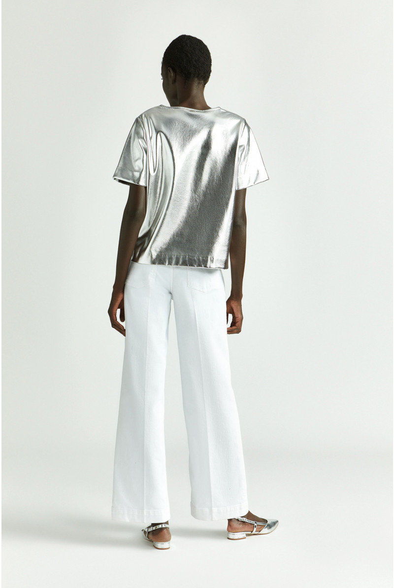 Faux leather top