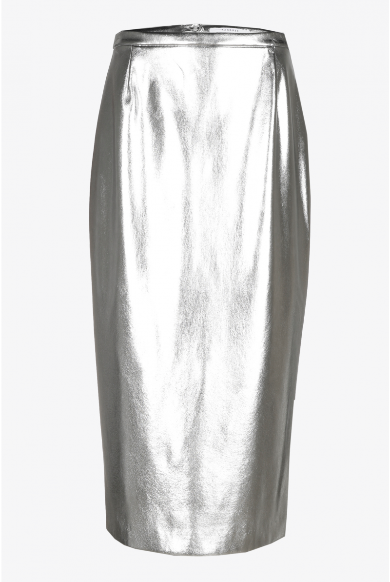 Jupe crayon en faux cuir