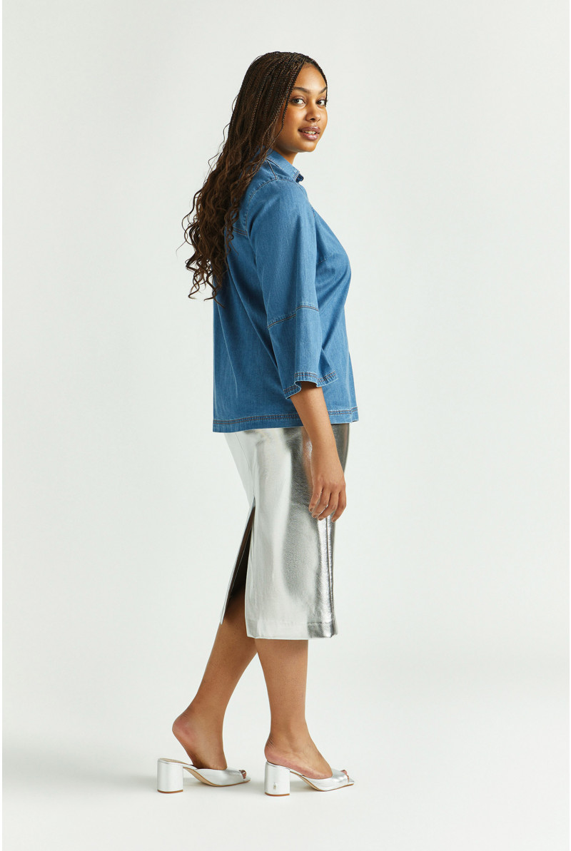 Jupe crayon en faux cuir