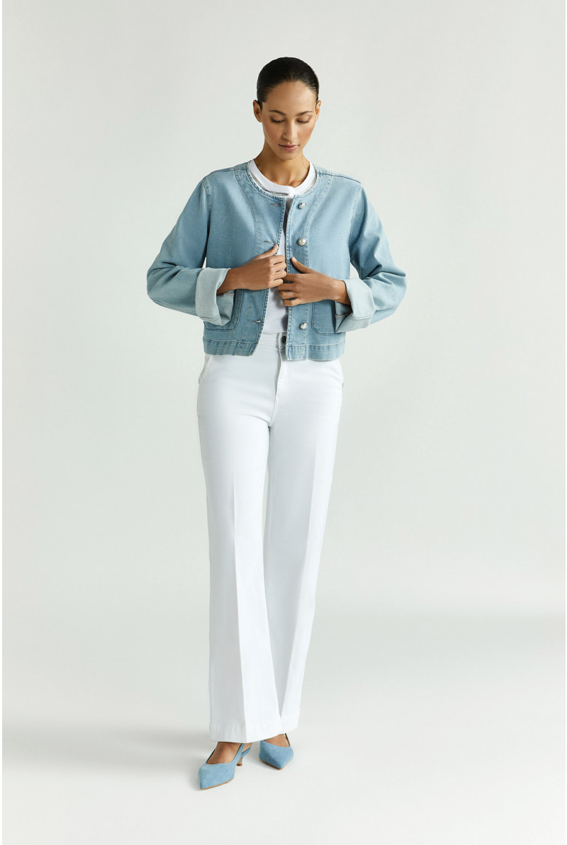 Jeansbroek met wijde pijpen
