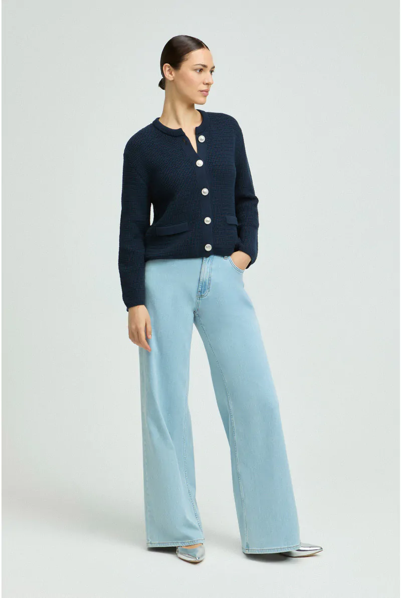 Zomerse flared jeansbroek