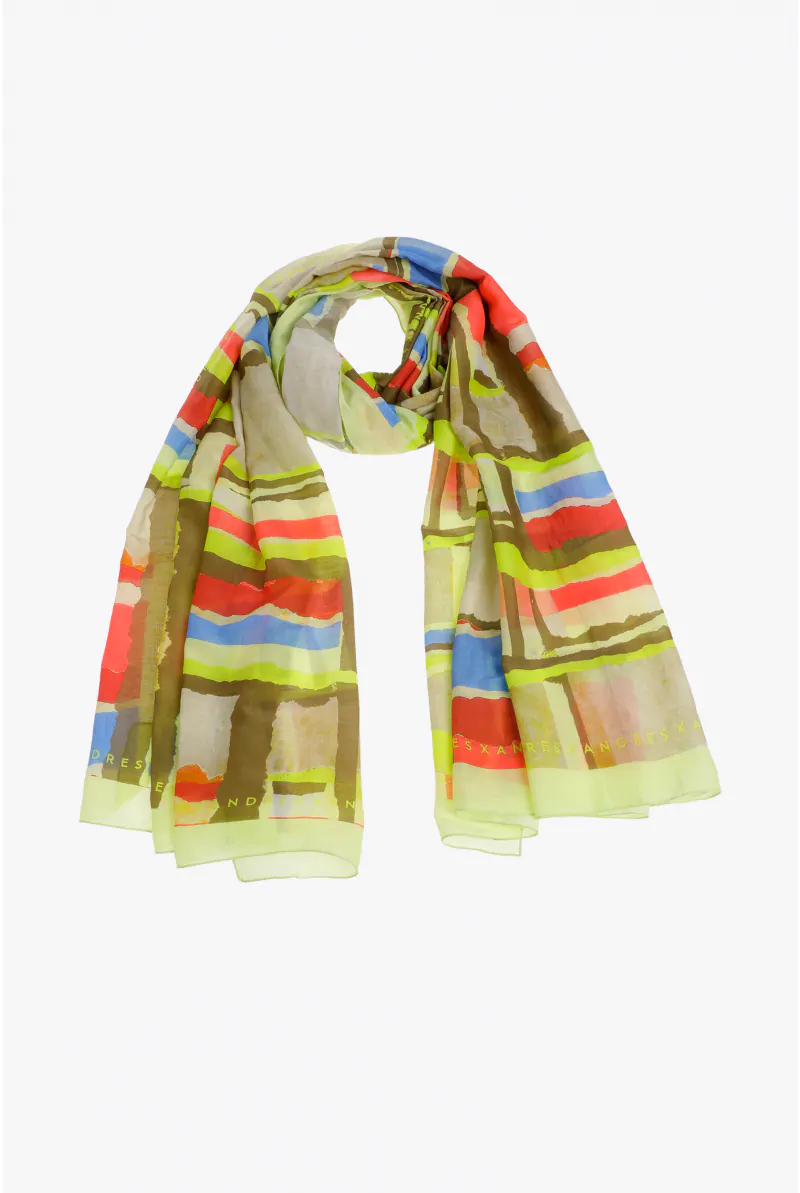 xandres Écharpe multicolore en soie 61266-01-7870