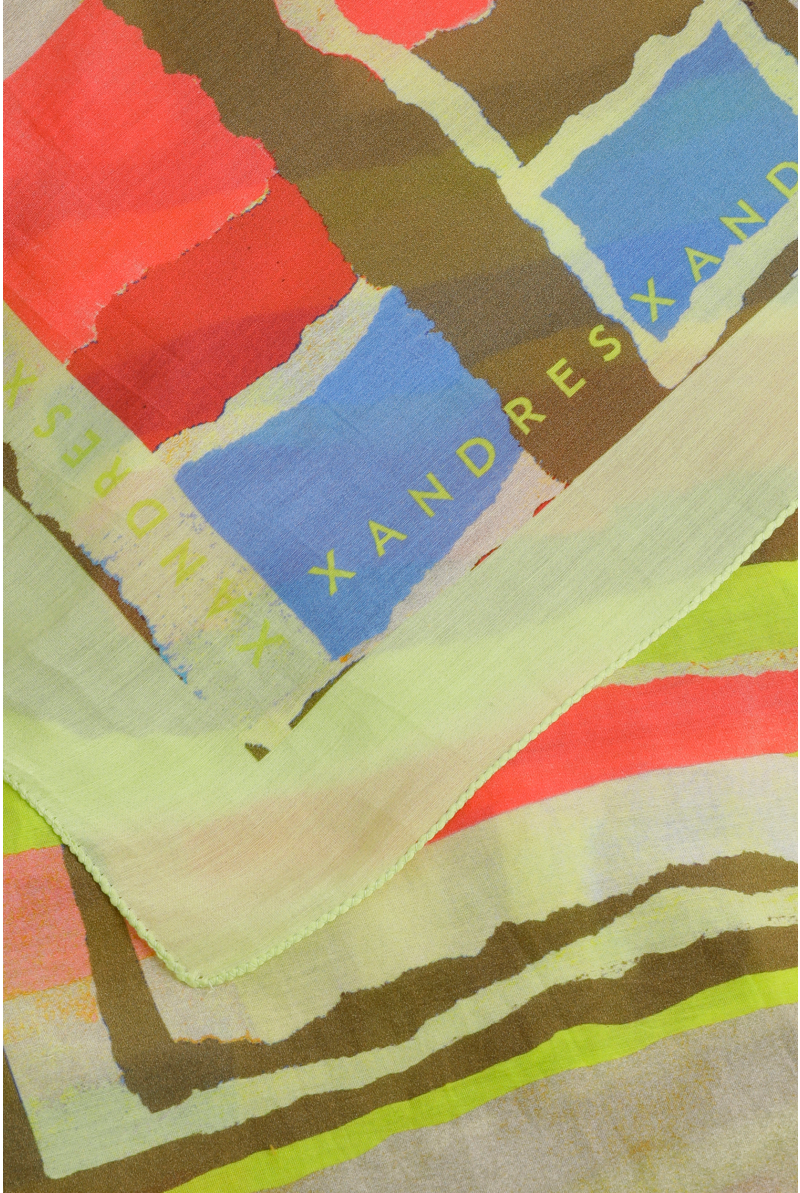 Colourful scarf with silk