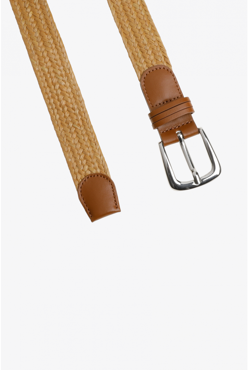 Ceinture raphia 100 % en cuir