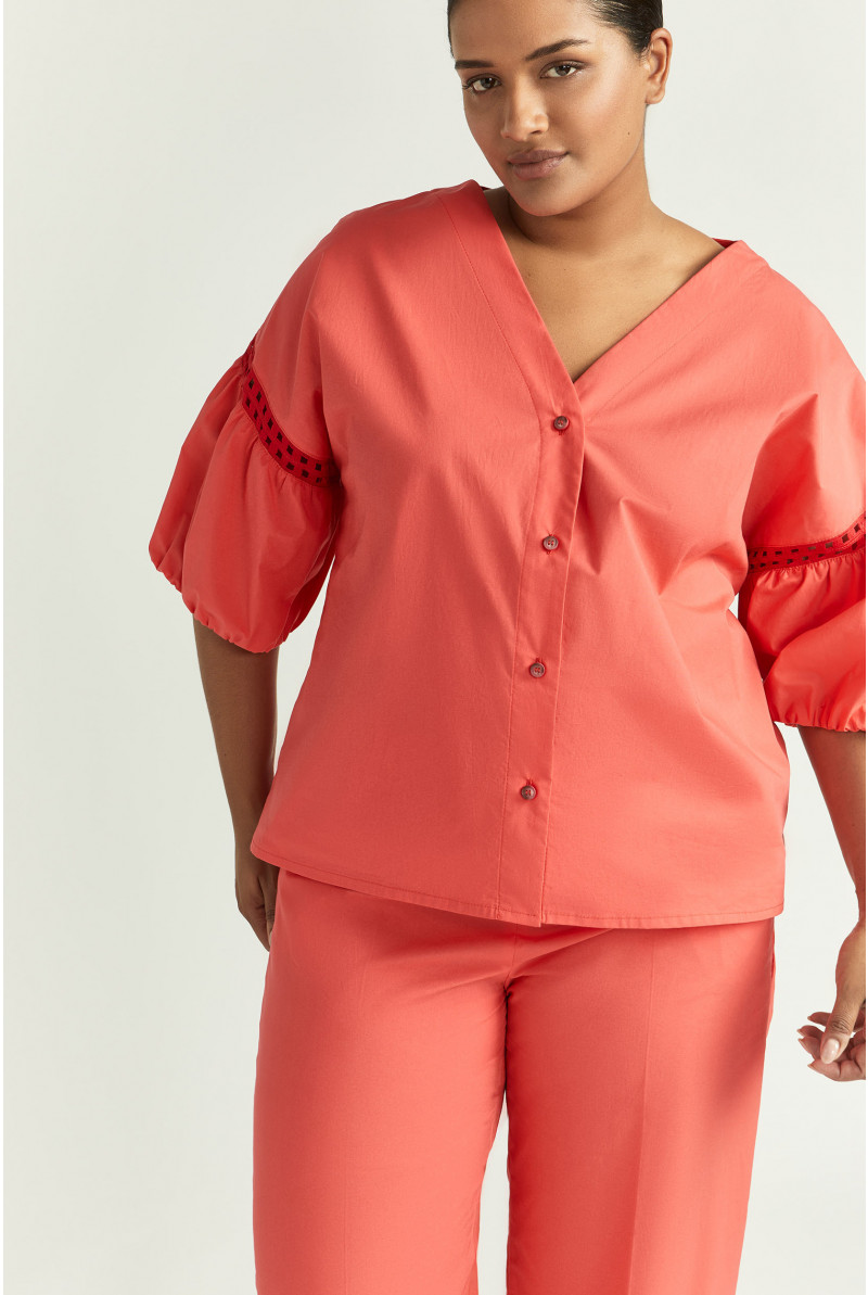 Blouse van organisch katoen