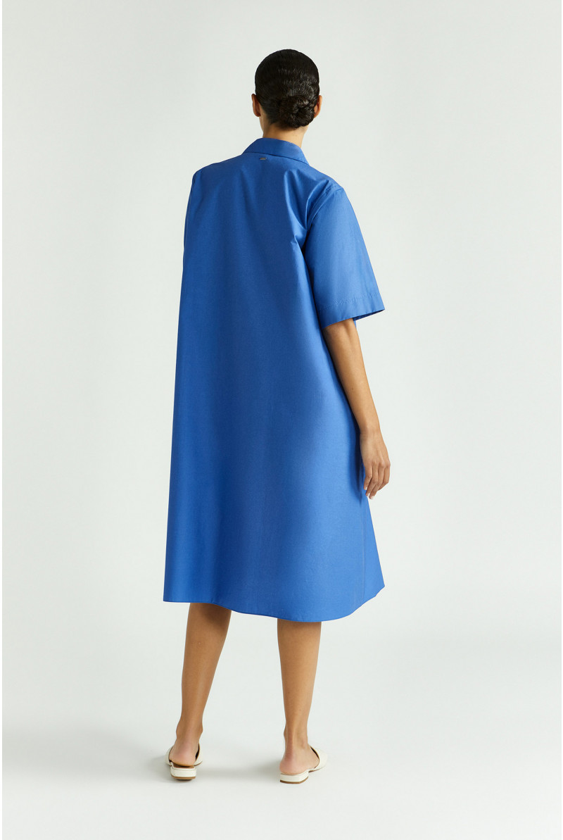 Robe en ligne A en coton avec imprimé