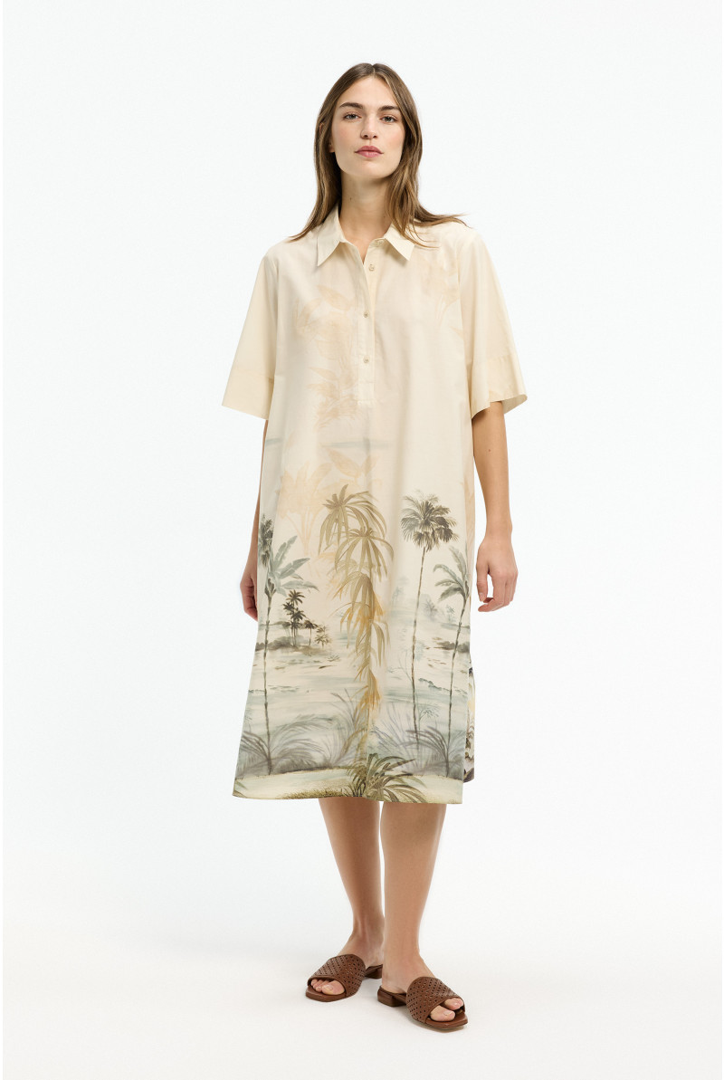 Wijde katoenen hemdjurk 