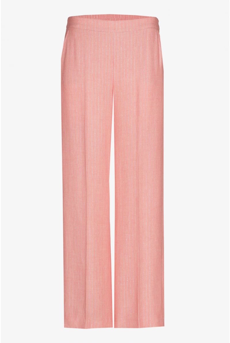Pantalon avec motif trait de craie en lurex