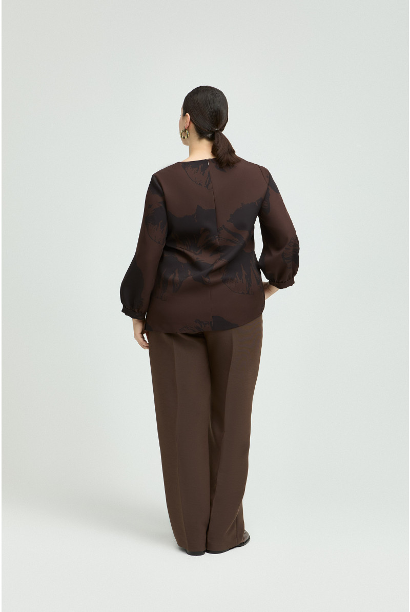 Geklede broek met wijde pijpen