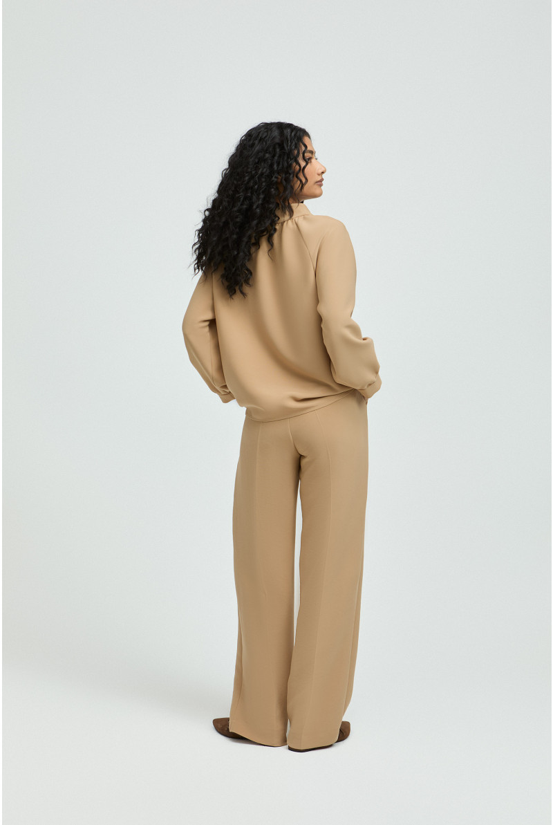 Geklede broek met wijde pijpen