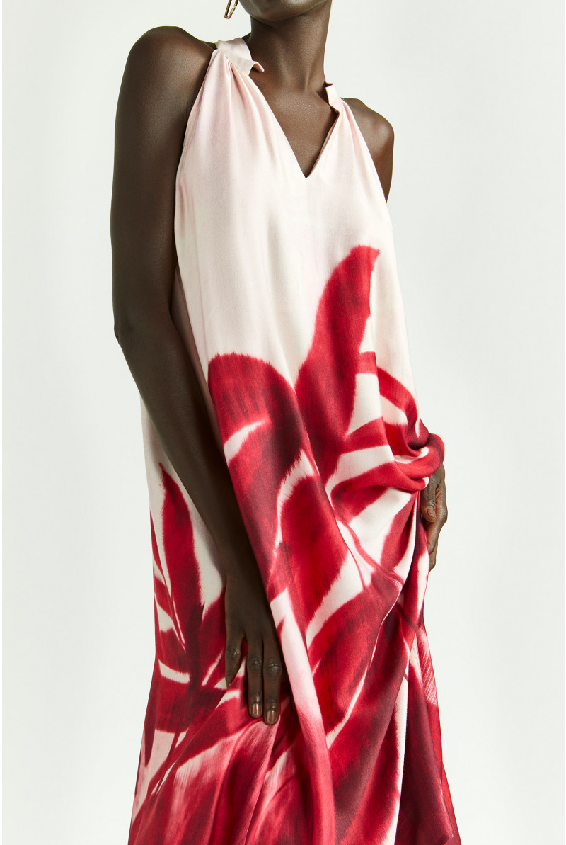 Halter dress with print