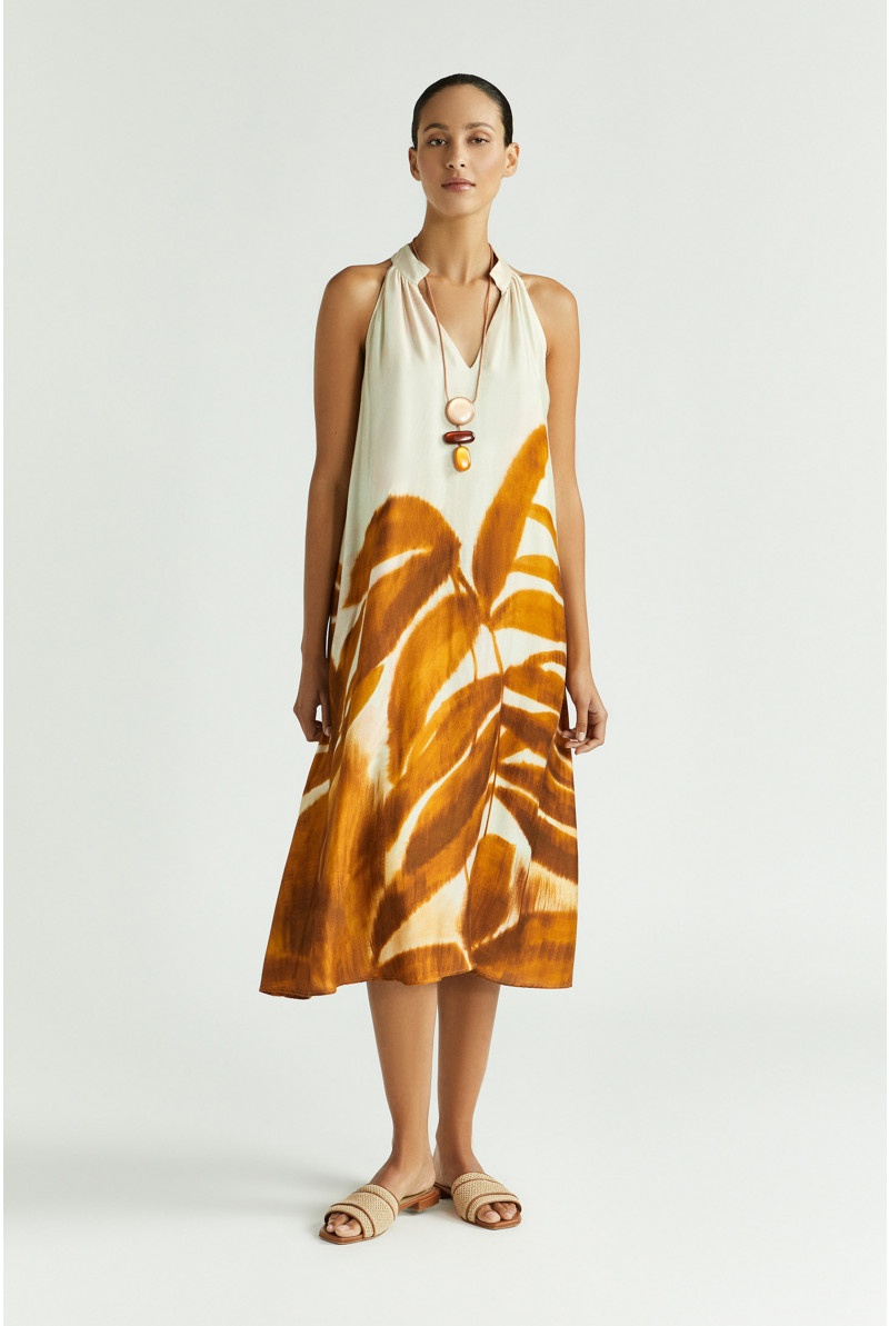 Halterjurk met print