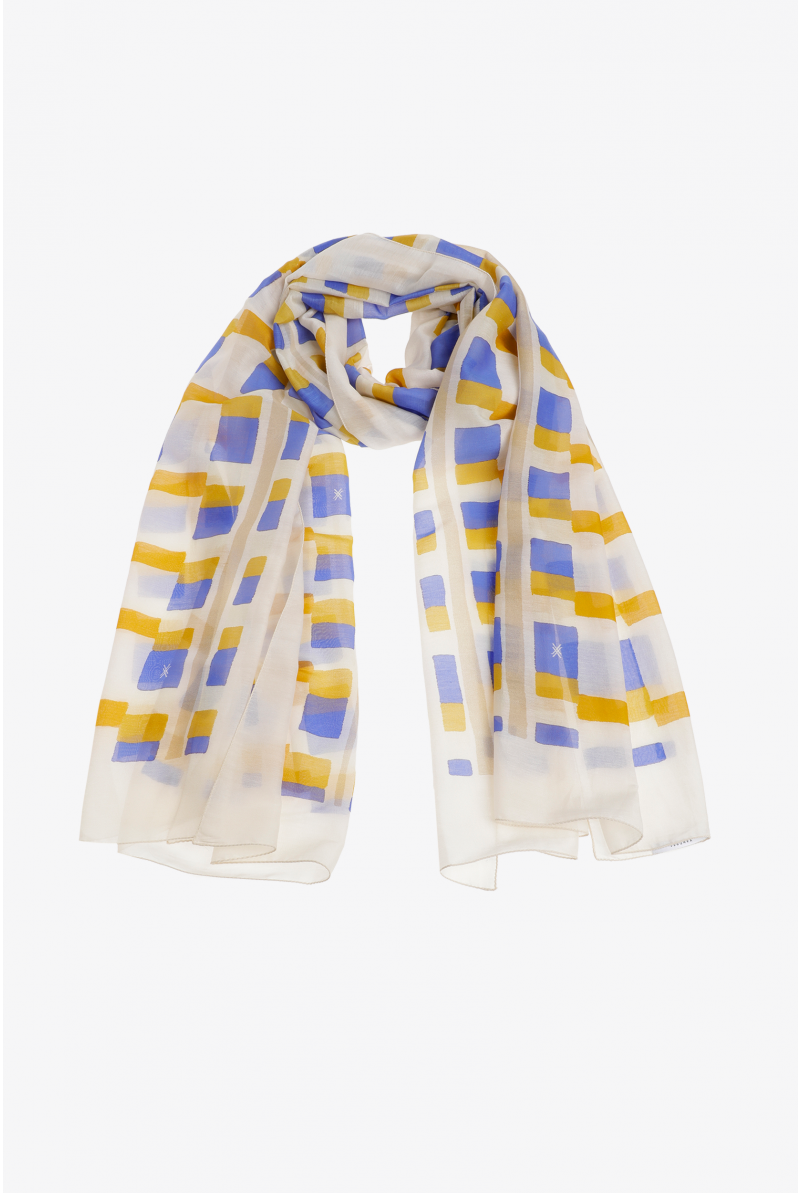 Scarf with watercolour print
