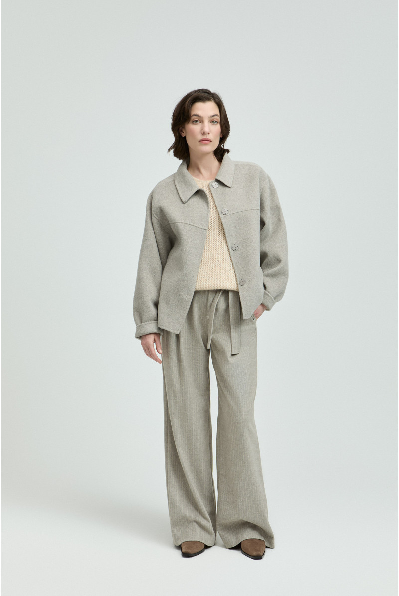 Oversized jasje met hemdkraag