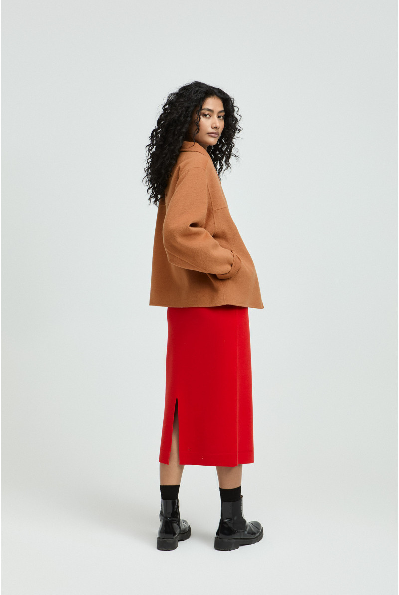 Oversized jacket with shirt collar