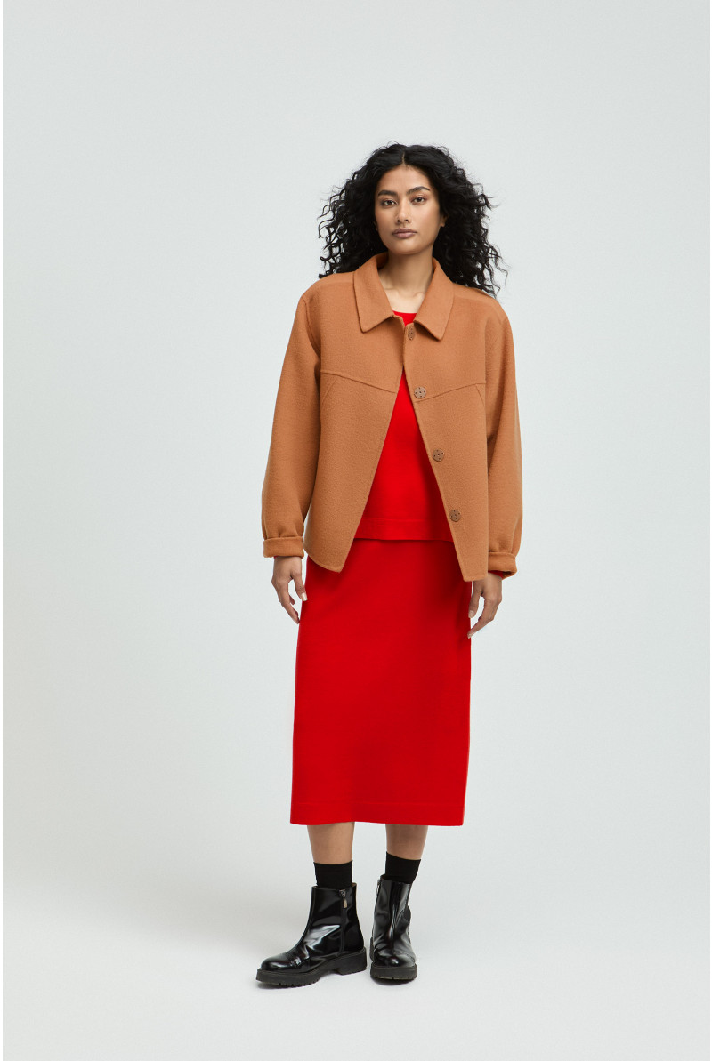 Oversized jacket with shirt collar